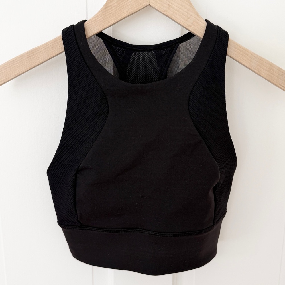 Lululemon Everlux High-Neck Train Long Line Mesh Detail Sports Bra Crop Top 4 - Picture 3 of 5